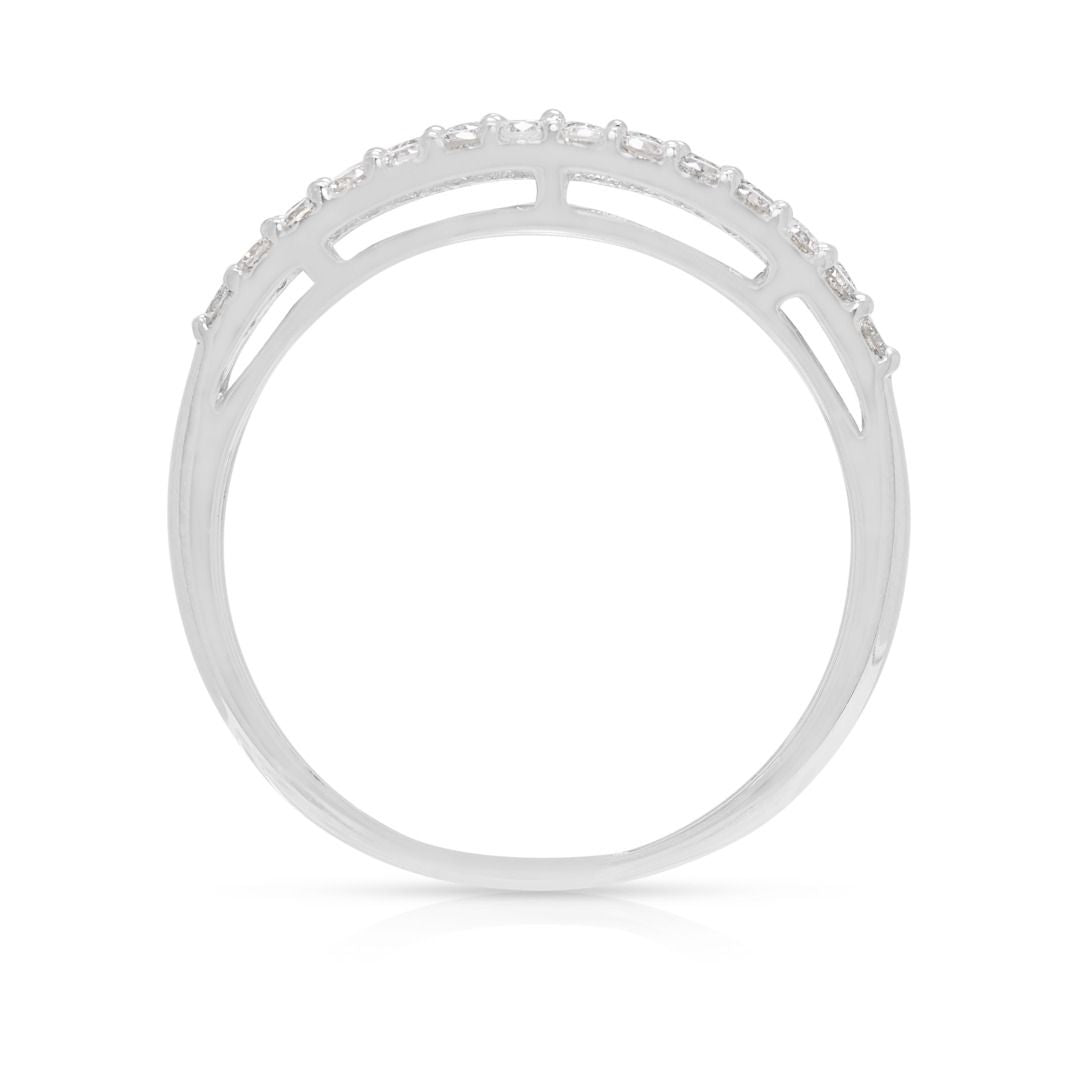 Sleek 0.49ct Diamond Band Ring in 18K White Gold (New)