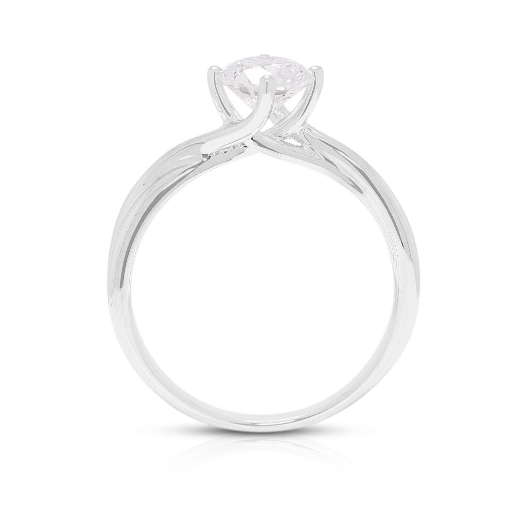 Sleek 0.73ct Lab Diamond Solitaire Ring in 18K White Gold - IGI Certified
