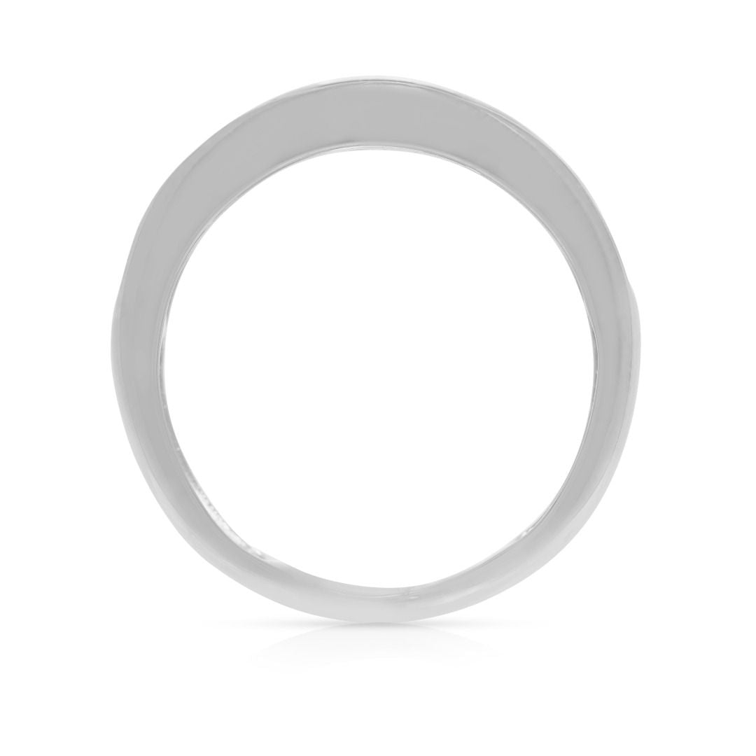 Sleek 0.95ct Princess-Cut Diamond Band in 18K White Gold