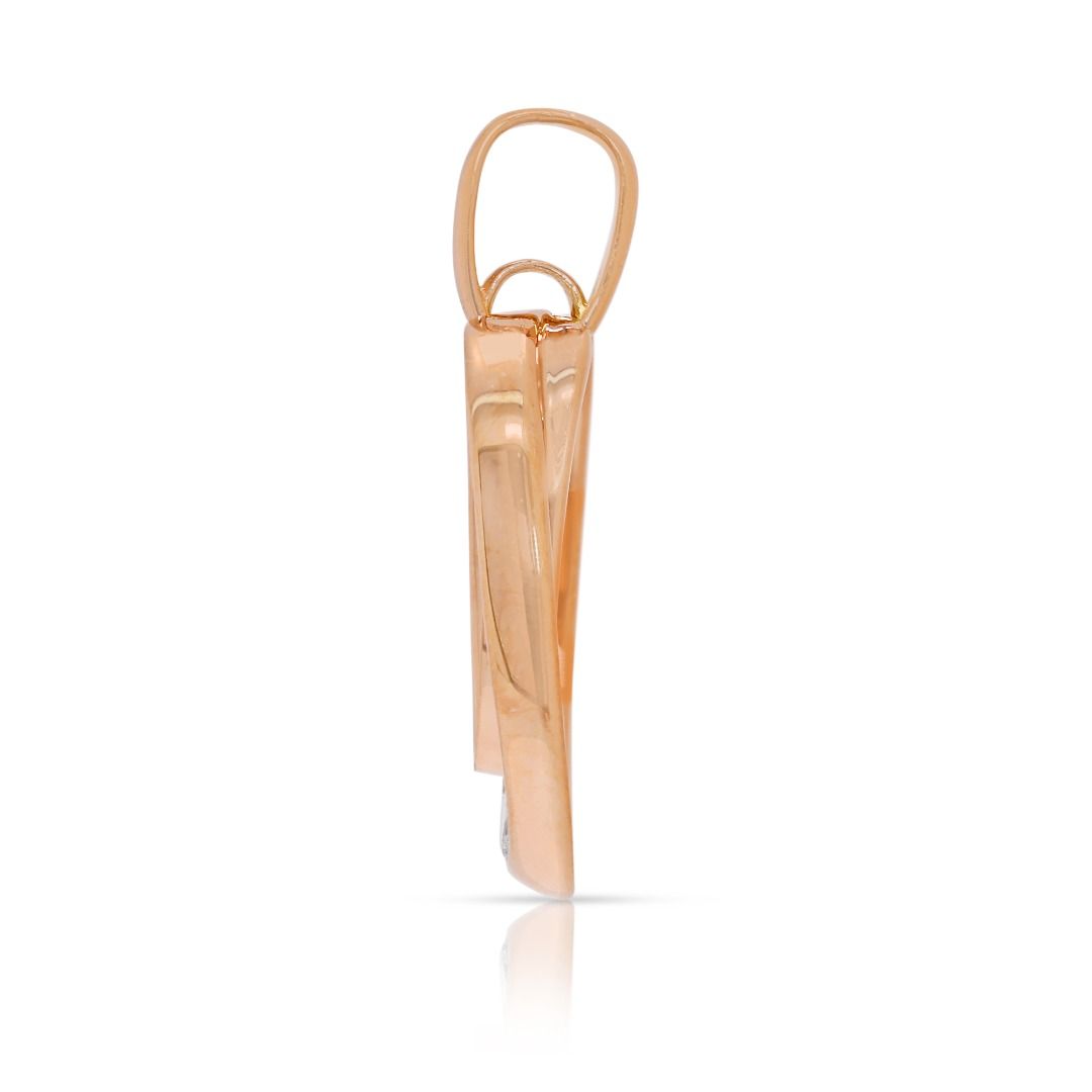 Sophisticated 0.28ct Natural Diamond 18k Rose Gold Designer Pendant by Poh Heng