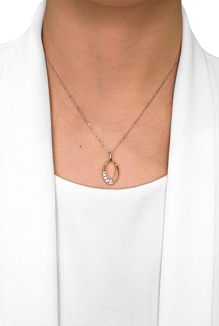 Sophisticated 0.28ct Natural Diamond 18k Rose Gold Designer Pendant by Poh Heng