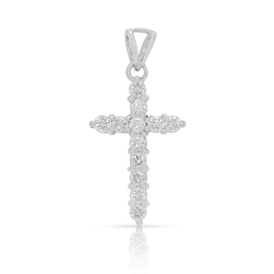 Sophisticated 0.30ct Natural Diamond Cluster Pendant in 18k White Gold