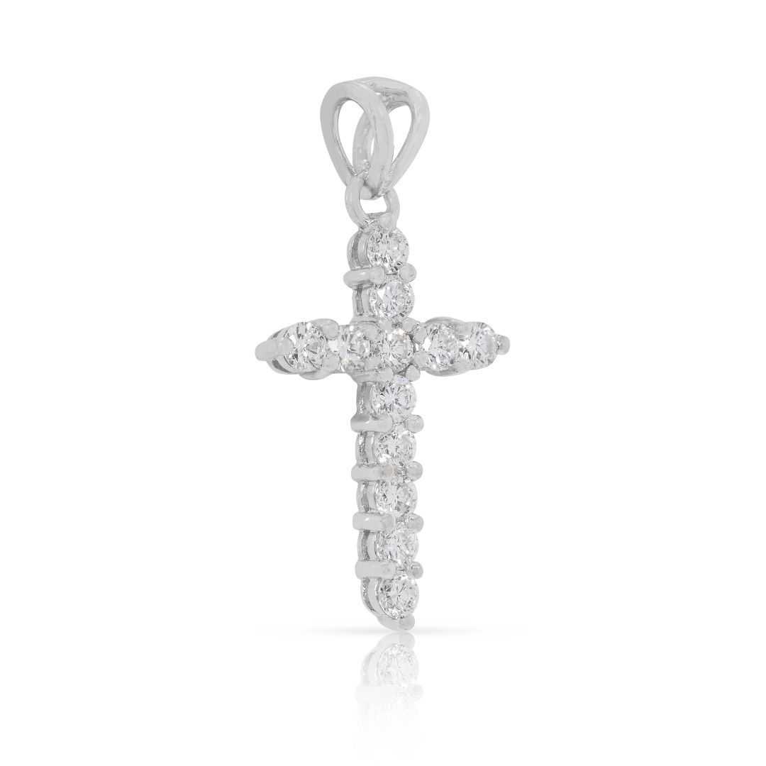 Sophisticated 0.30ct Natural Diamond Cluster Pendant in 18k White Gold