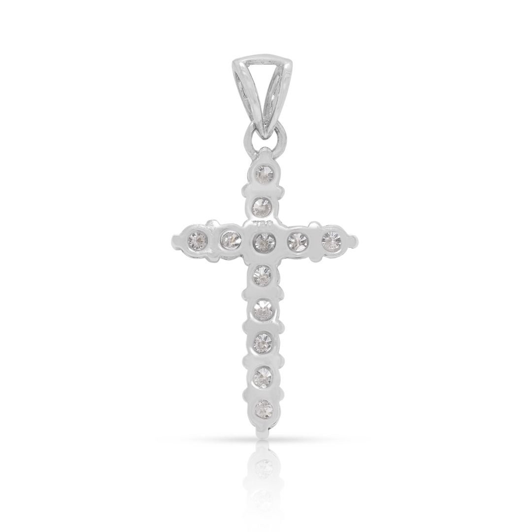 Sophisticated 0.30ct Natural Diamond Cluster Pendant in 18k White Gold
