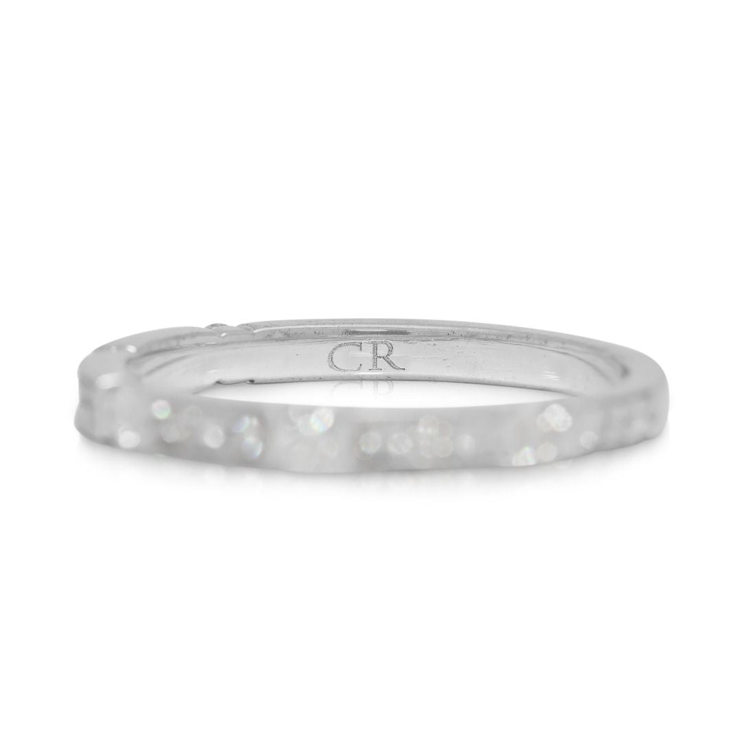 Sophisticated 0.3ct Half Eternity Natural Diamond Ring in 18K White Gold