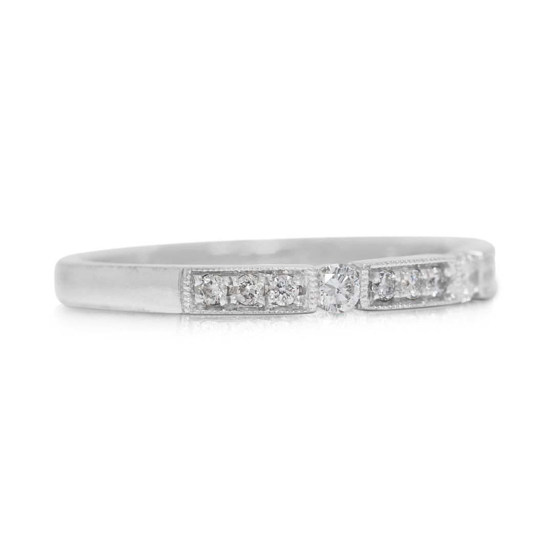 Sophisticated 0.3ct Half Eternity Natural Diamond Ring in 18K White Gold
