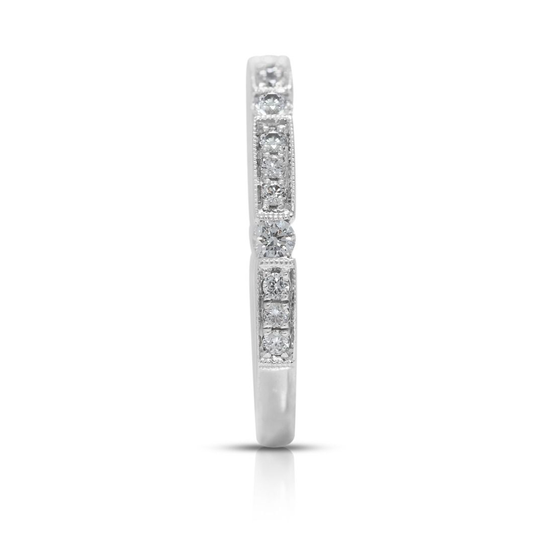 Sophisticated 0.3ct Half Eternity Natural Diamond Ring in 18K White Gold