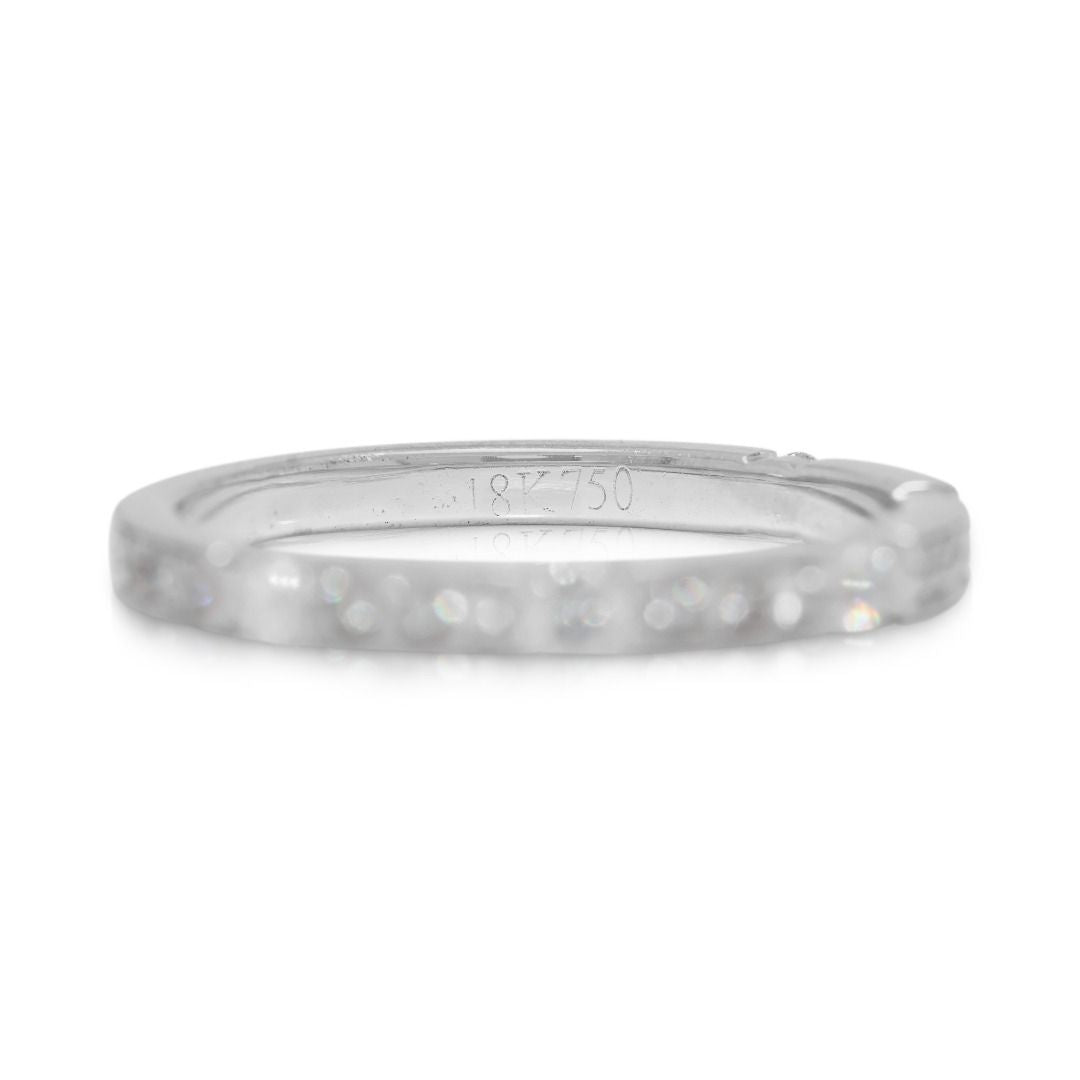 Sophisticated 0.3ct Half Eternity Natural Diamond Ring in 18K White Gold