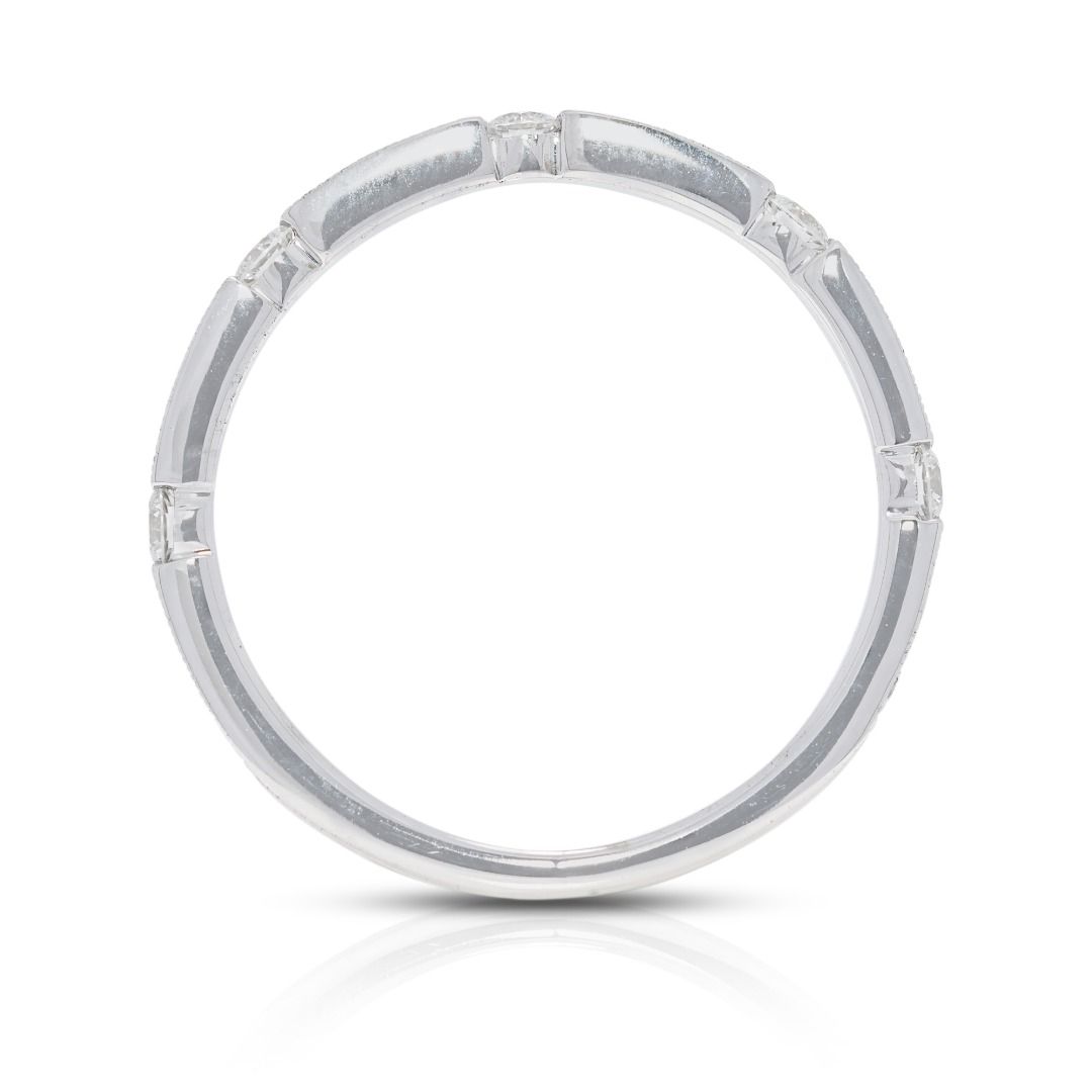 Sophisticated 0.3ct Half Eternity Natural Diamond Ring in 18K White Gold
