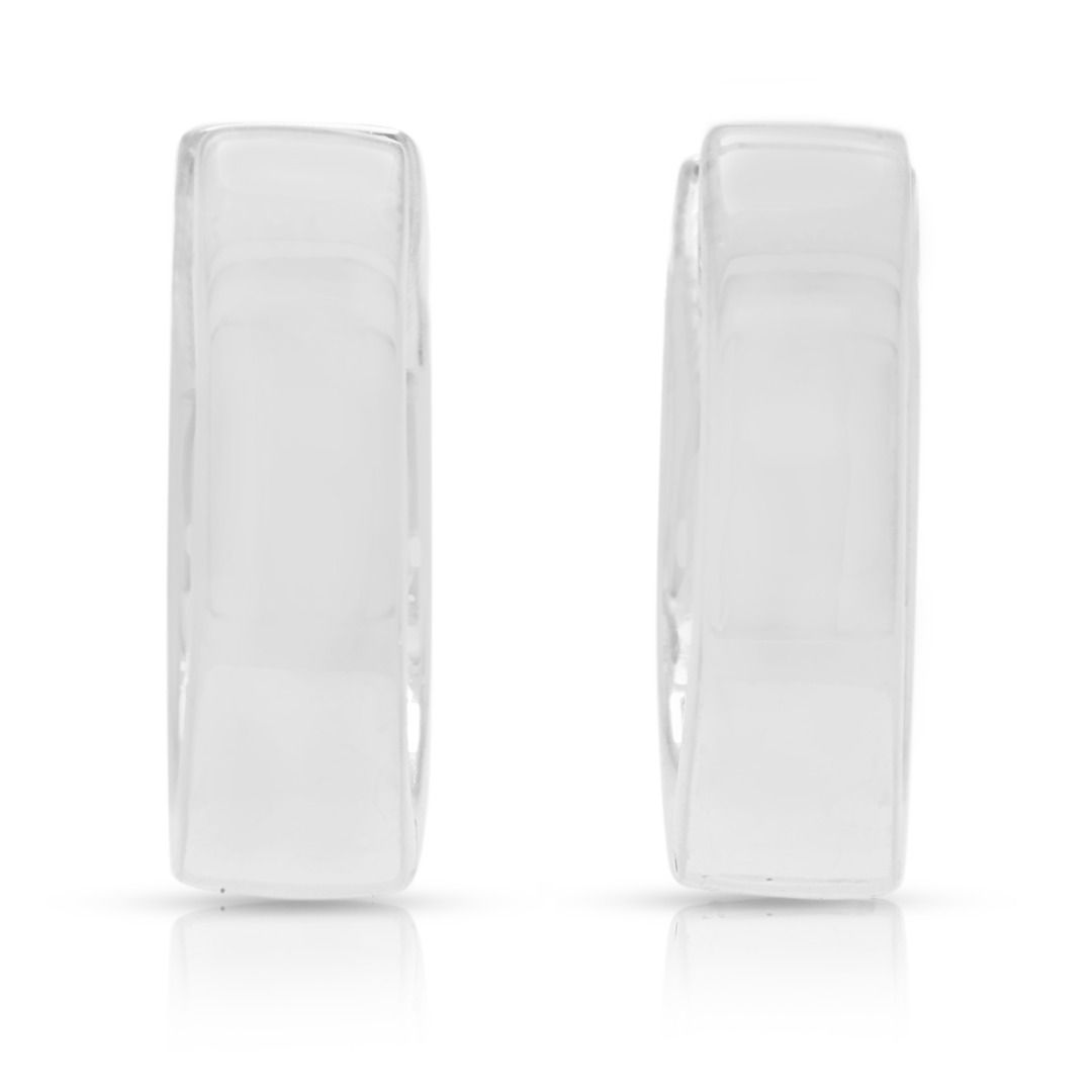 Sophisticated 0.48ct Princess-Cut Diamond Hoops in 18K White Gold