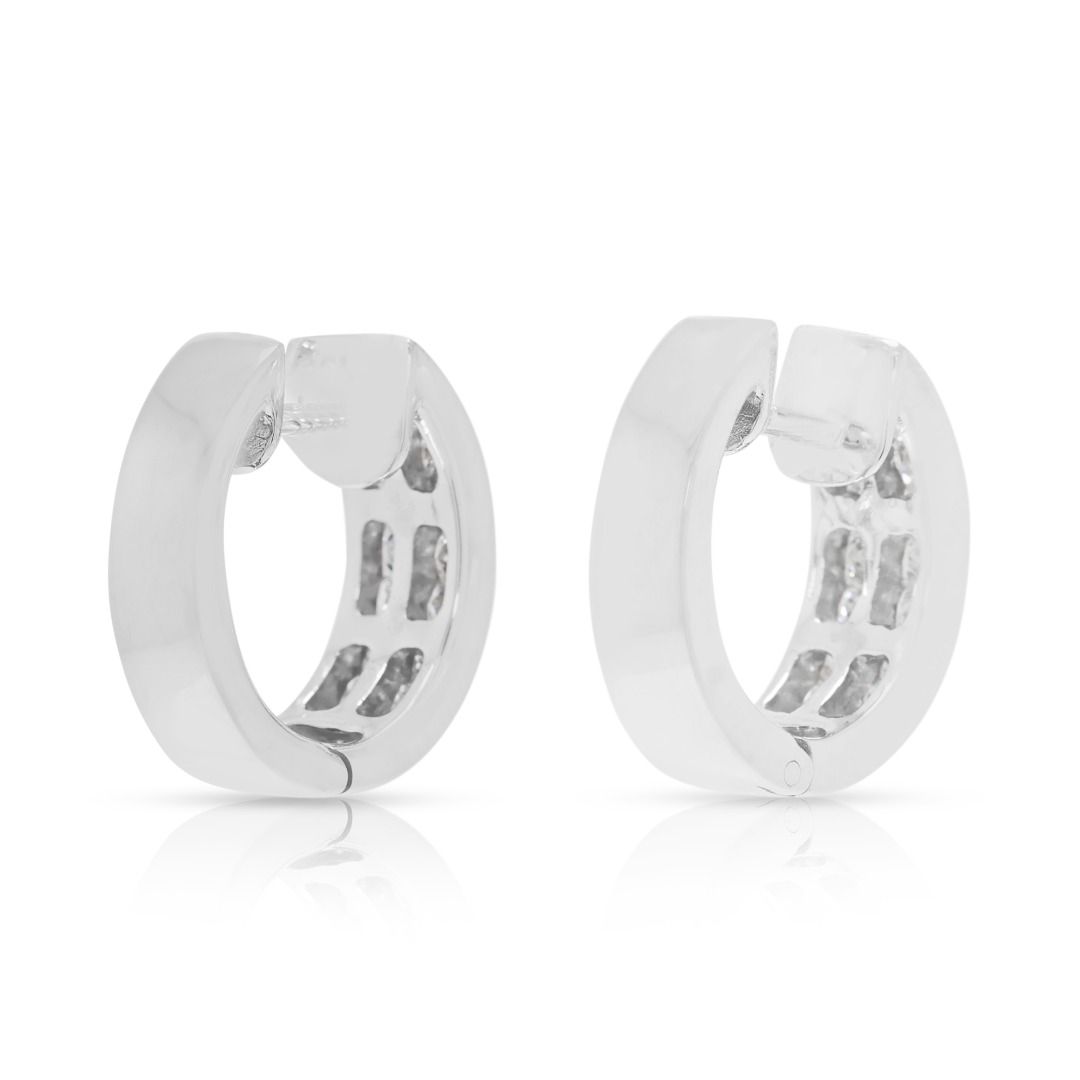 Sophisticated 0.48ct Princess-Cut Diamond Hoops in 18K White Gold