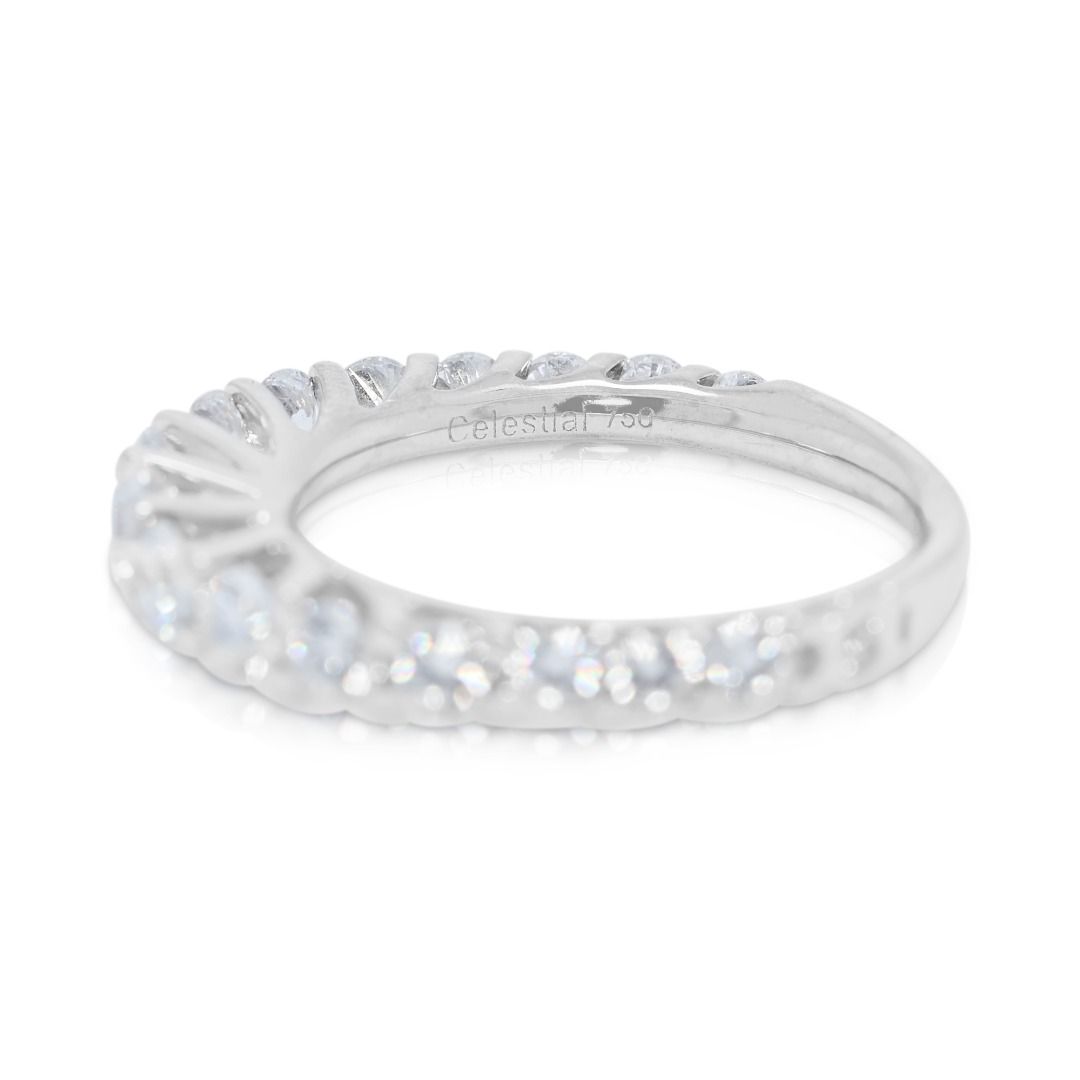Sophisticated 1.00ct Natural Diamond Half-Eternity 18k White Gold Ring