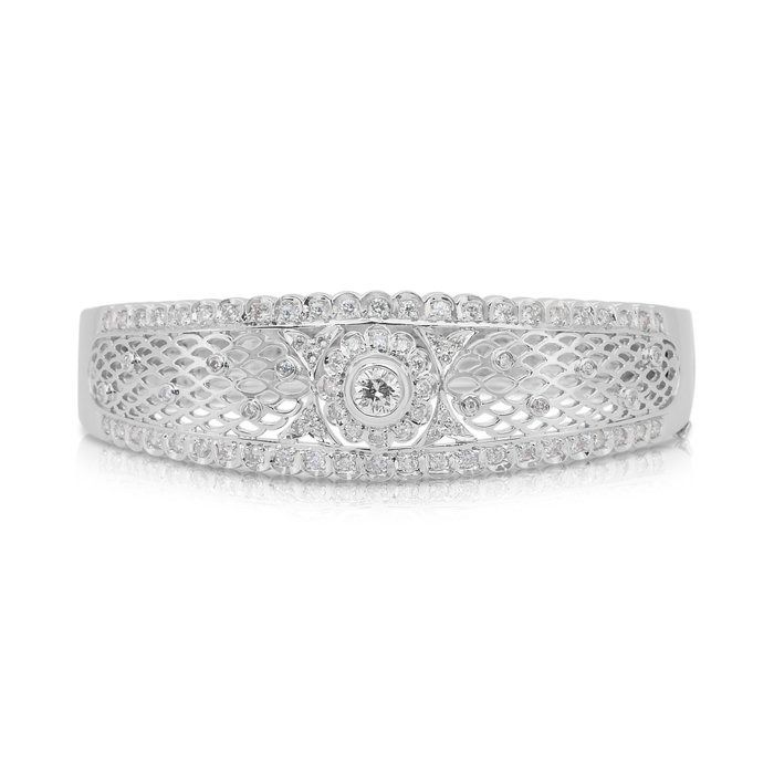 Sophisticated 1.50ct Diamonds Bangle in 18k White Gold - IGI Certified