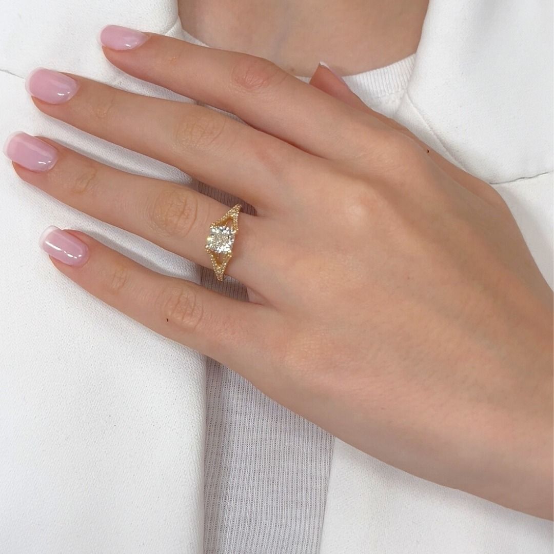 Sophisticated 1.96ct Diamonds Pave Ring in 18k Yellow Gold - IGI Certified