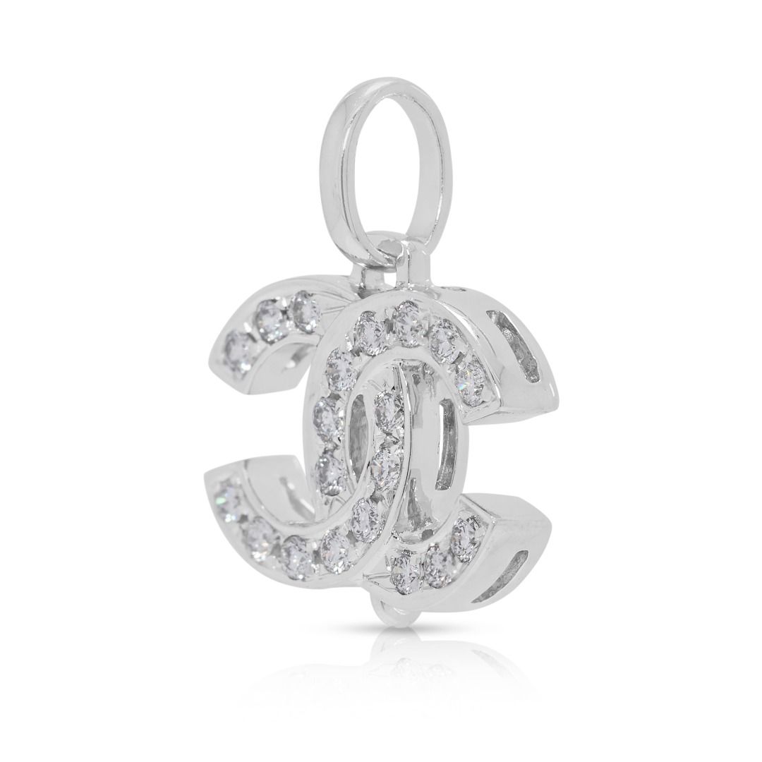 Sparkling 0.21ct Natural Diamond 18K White Gold Pendant