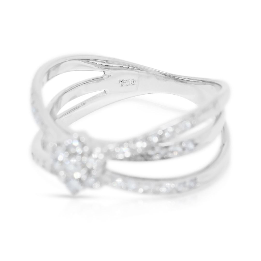 Sparkling 0.57ct Cluster Diamond Ring in 18K White Gold