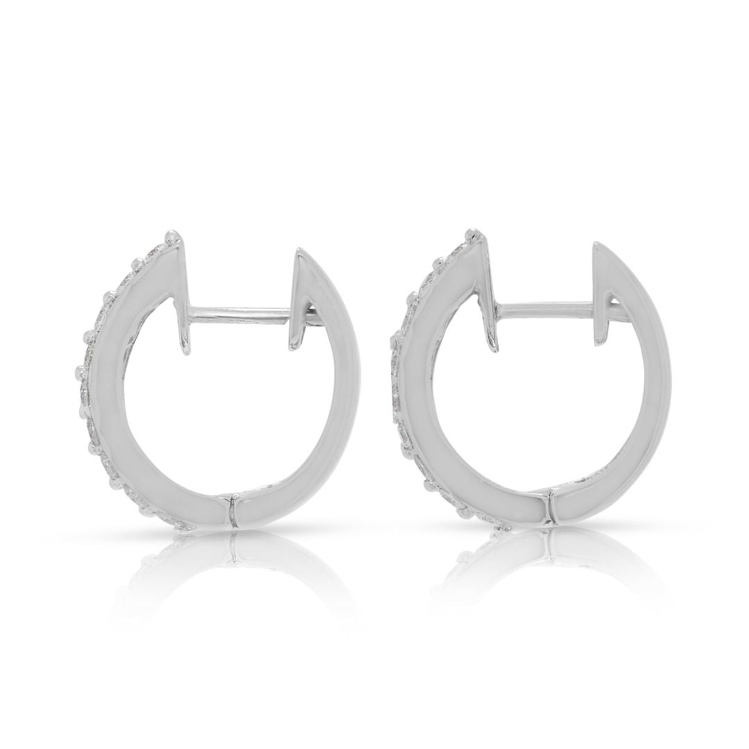 Sparkling 0.98ct Triple-Row Diamond Hoops in 18K White Gold