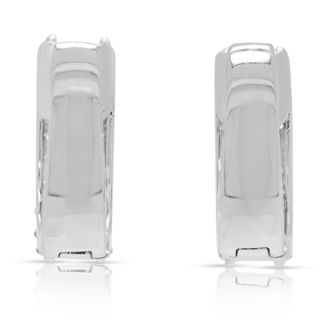 Sparkling 0.98ct Triple-Row Diamond Hoops in 18K White Gold