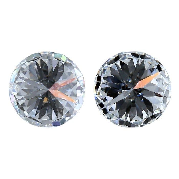 Sparkling 1.30ct Natural Pair of Round-Shaped Diamonds - IGI Certified