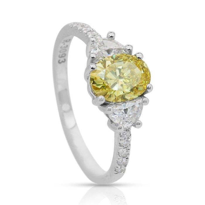 Sparkling 1.47ct Diamonds 3-Stone Ring in 18k White Gold - GIA Certified