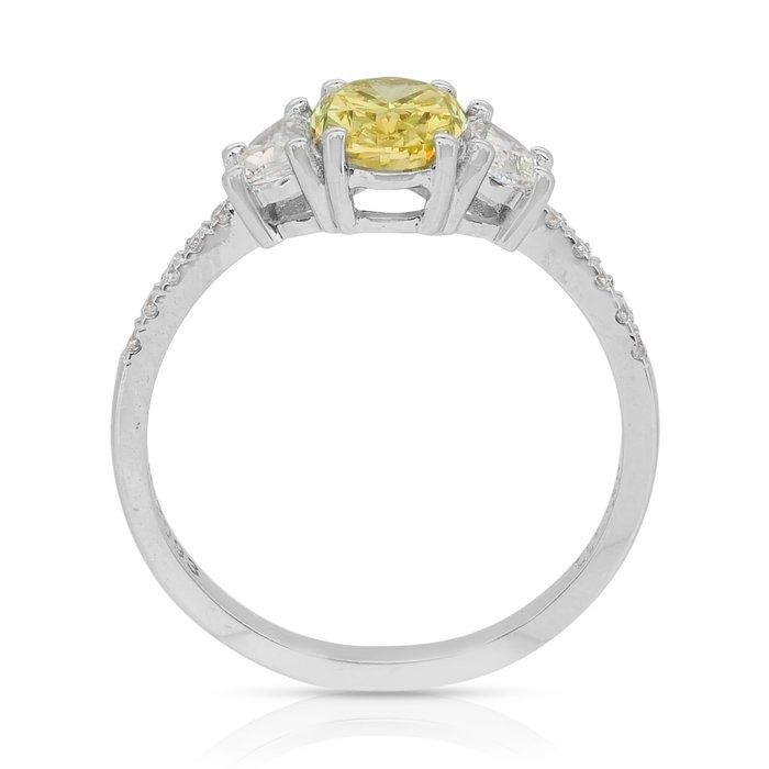 Sparkling 1.47ct Diamonds 3-Stone Ring in 18k White Gold - GIA Certified