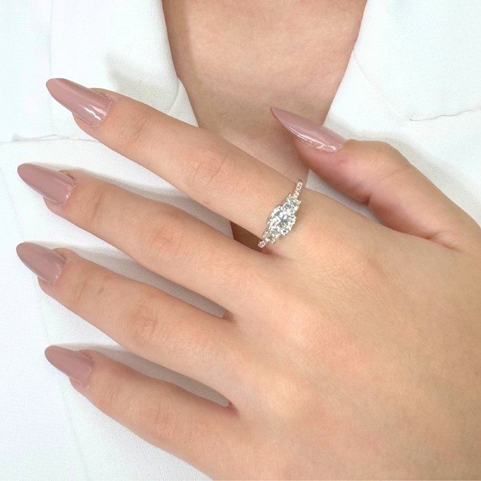 Sparkling 1.59ct Diamonds 3-Stone Ring in 18k Rose & White Gold - IGI Certified