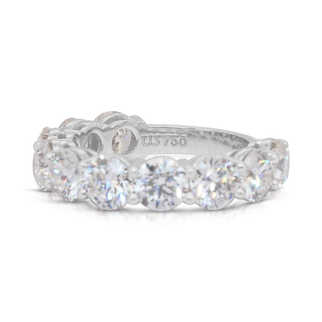 Sparkling 5.18ct Diamonds Band Ring in 18k White Gold - IGI Certified