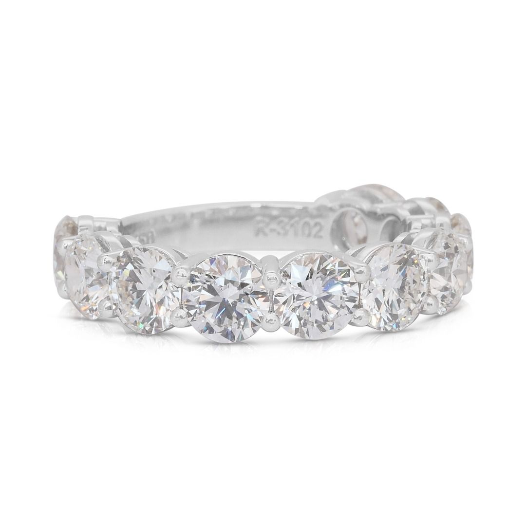 Sparkling 5.18ct Diamonds Band Ring in 18k White Gold - IGI Certified