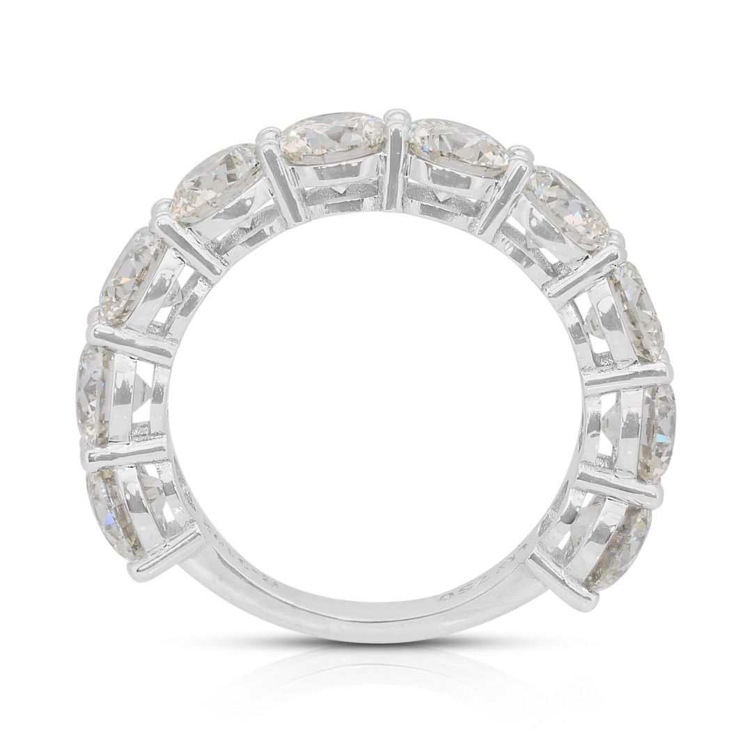 Sparkling 5.18ct Diamonds Band Ring in 18k White Gold - IGI Certified