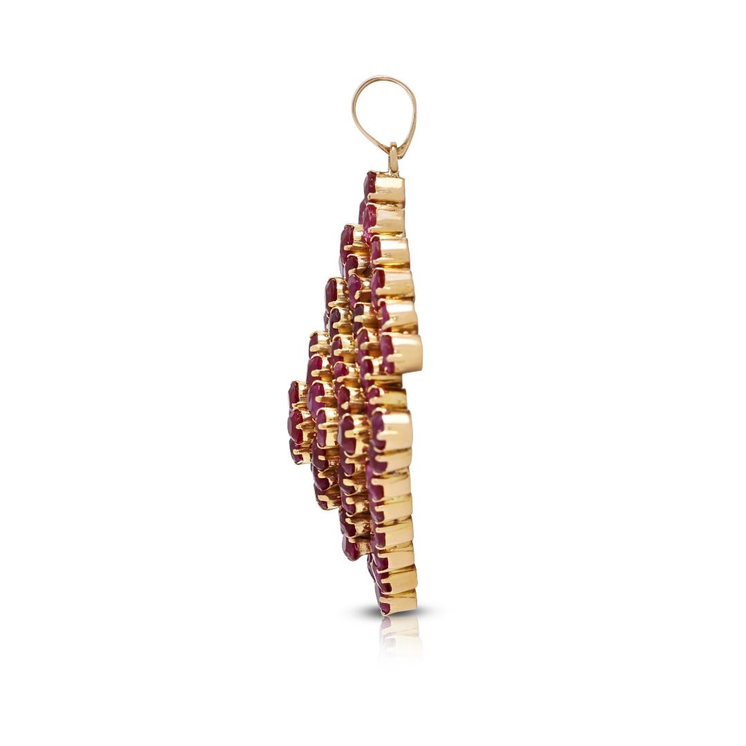Striking 3.18ct Ruby Pendant in 18K Yellow Gold