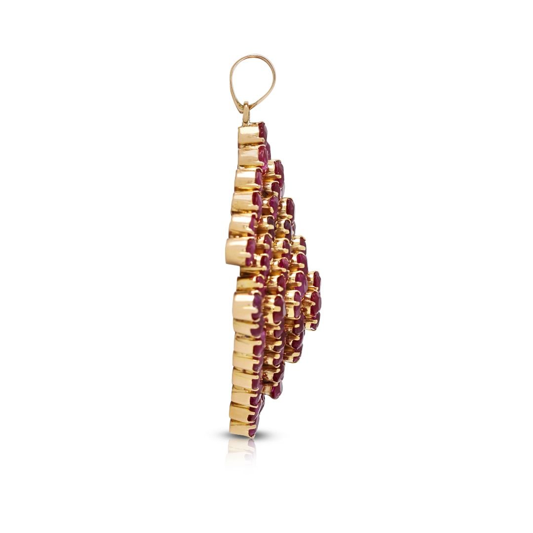 Striking 3.18ct Ruby Pendant in 18K Yellow Gold