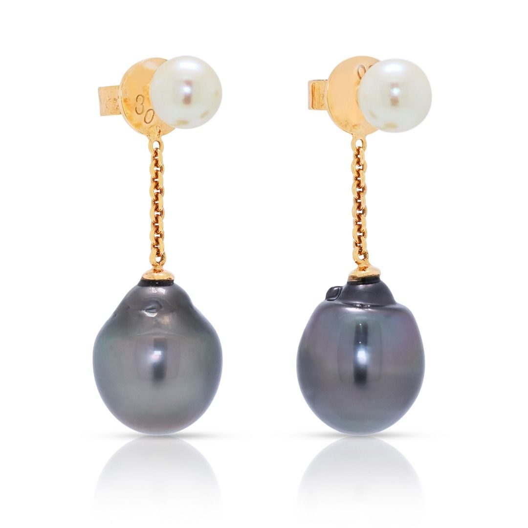 Striking Baroque South Sea Pearl Drop Earrings in 20K Rose Gold