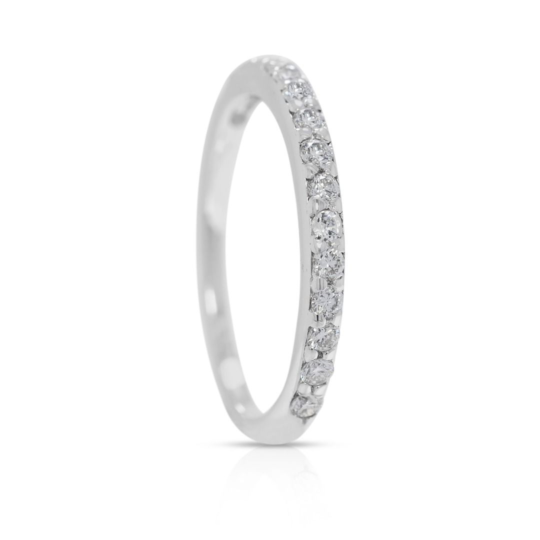 Stunning 0.24ct Half Eternity Natural Diamond Ring in 18K White Gold
