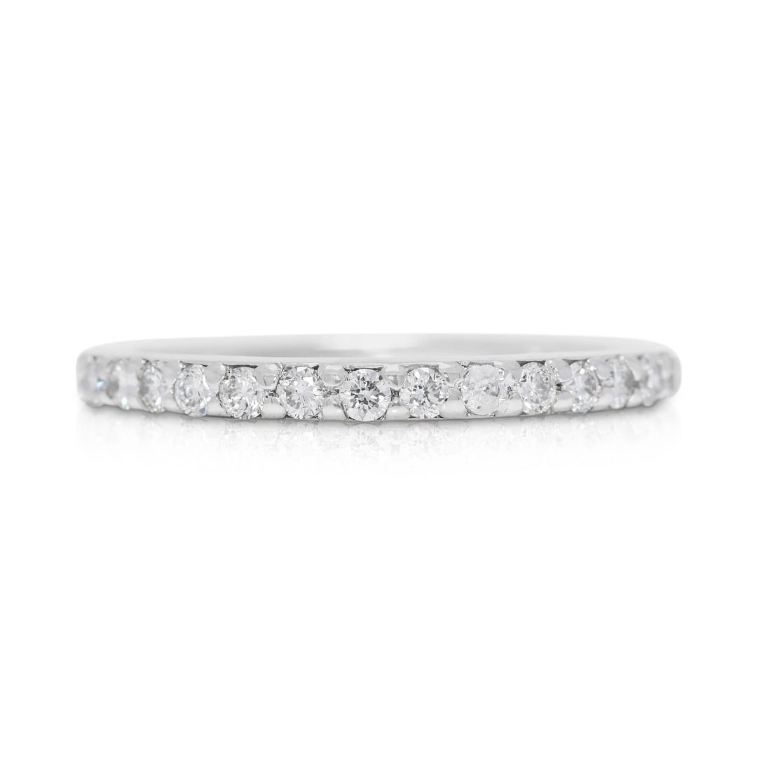 Stunning 0.24ct Half Eternity Natural Diamond Ring in 18K White Gold