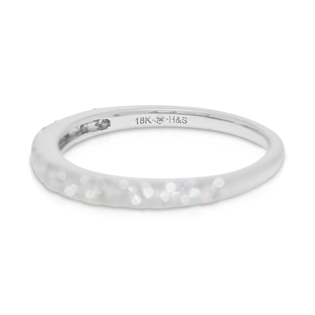 Stunning 0.24ct Half Eternity Natural Diamond Ring in 18K White Gold