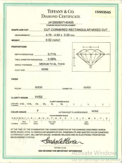 Stunning 0.52ct Natural Diamond Solitaire Ring in Platinum by Tiffany & Co. with Certificate
