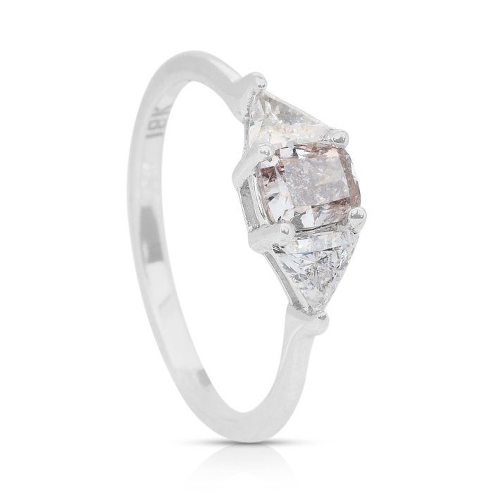 Stunning 0.78ct Diamonds 3-Stone Ring in 18k White Gold - GIA Certified