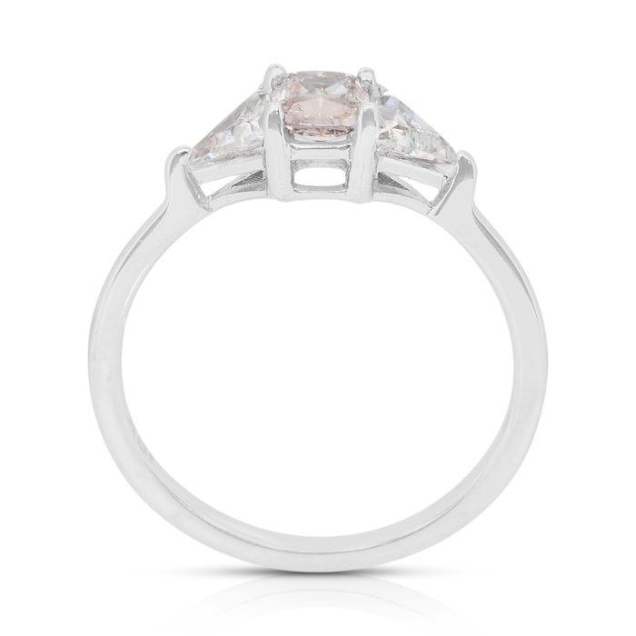 Stunning 0.78ct Diamonds 3-Stone Ring in 18k White Gold - GIA Certified