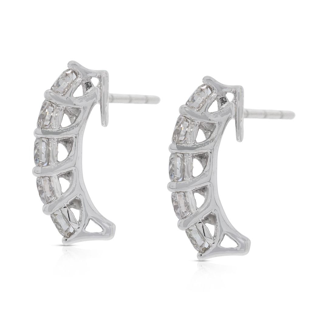Stunning 0.93ct Natural Diamonds Earrings in 18K White Gold
