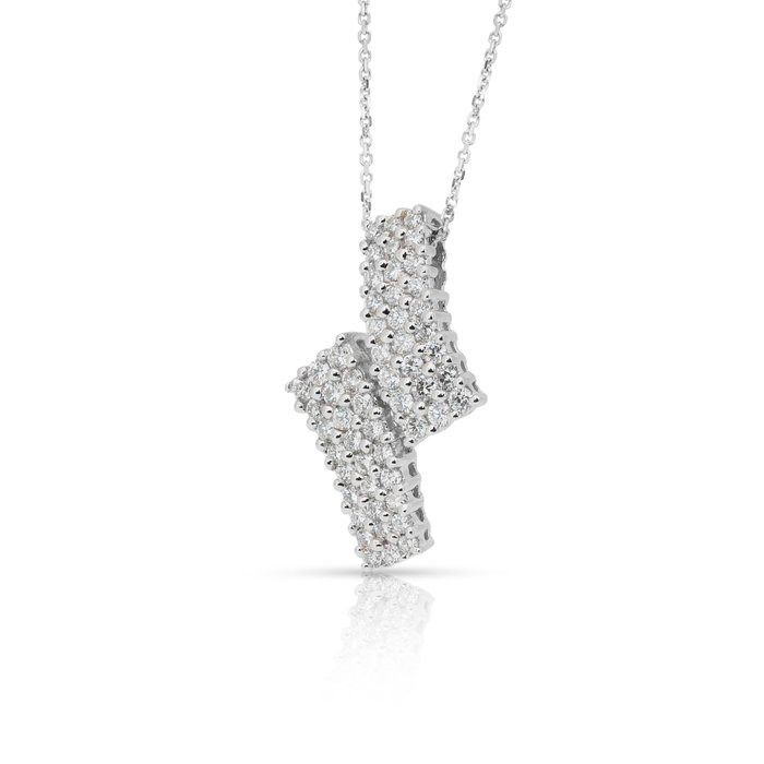 Stunning 1.03ct Diamonds Necklace in 18k White Gold - IGI Certified