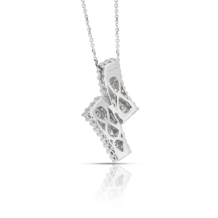 Stunning 1.03ct Diamonds Necklace in 18k White Gold - IGI Certified