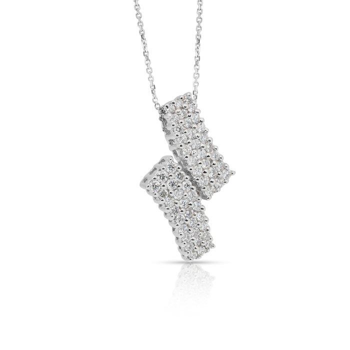 Stunning 1.03ct Diamonds Necklace in 18k White Gold - IGI Certified