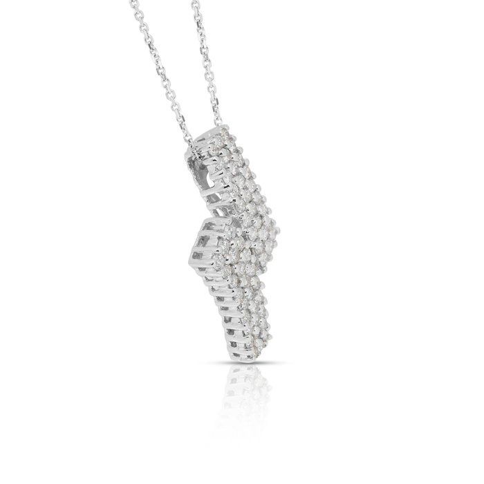 Stunning 1.03ct Diamonds Necklace in 18k White Gold - IGI Certified