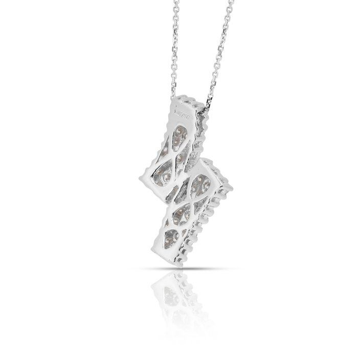 Stunning 1.03ct Diamonds Necklace in 18k White Gold - IGI Certified