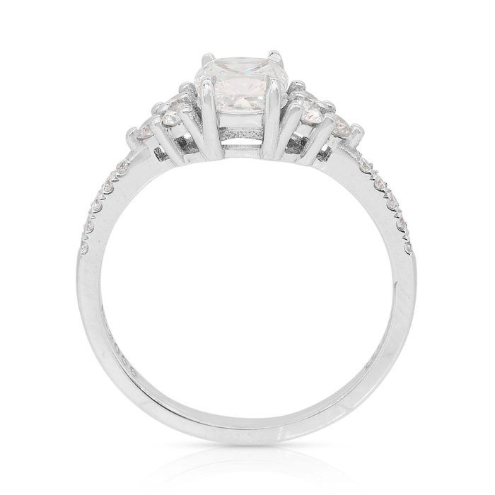 Stunning 1.19ct Diamonds Pave Ring in 18k White Gold - GIA Certified