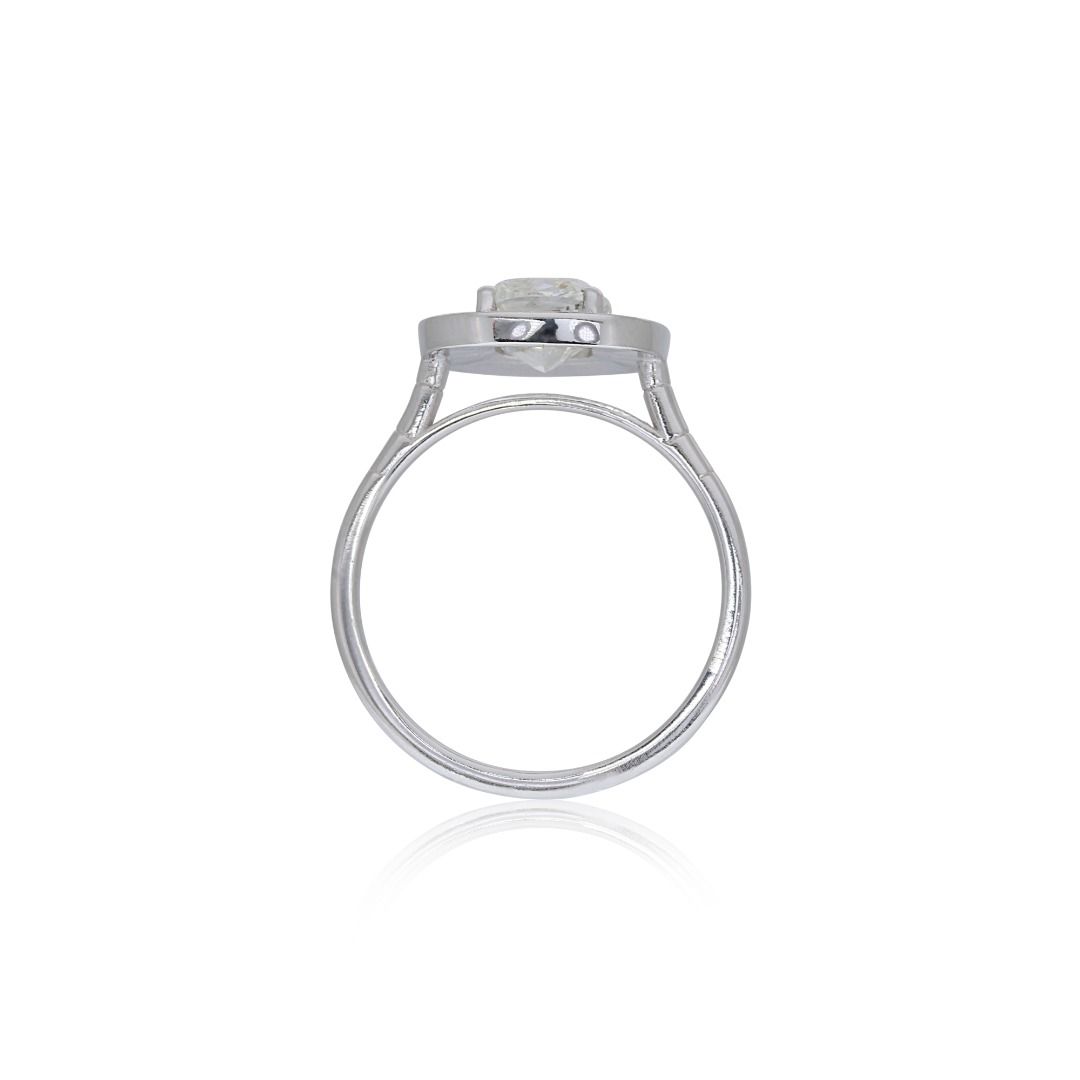 Stunning 1.70ct. Cushion Cut Halo Diamond Ring - IGI Certificate
