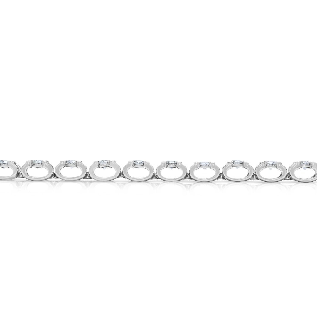 Stunning 2.26ct Diamond Panel Bracelet in 18K White Gold