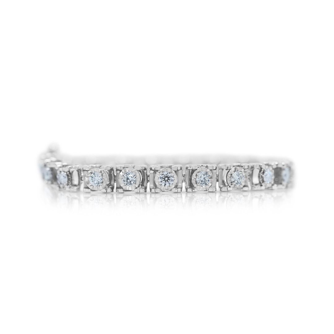 Stunning 2.26ct Diamond Panel Bracelet in 18K White Gold