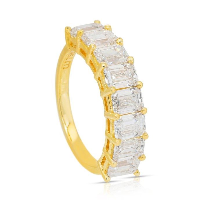 Stunning 3.30ct Diamonds Half-Eternity Ring in 18k Yellow Gold - IGI Certified