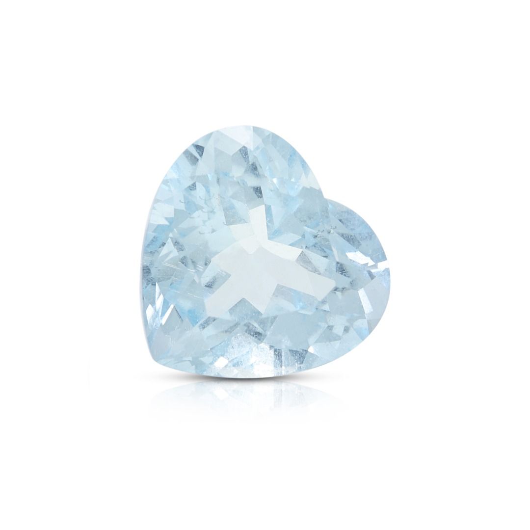 Stunning 4.68ct Heart Cut Natural Aquamarine Loose Gemstone- CGRL Certified